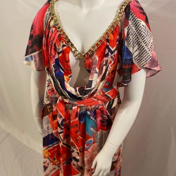 Fashion Nova Vogue Moment Printed Maxi Dress -Pink/Combo - Picture 8 of 13